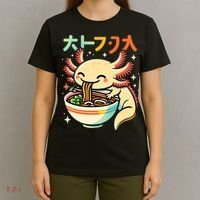 Axolotl Ramen Kawaii Neko Japanese Noodles Aesthetic T-Shirt thumb 4
