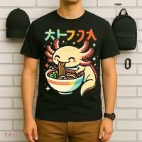 Axolotl Ramen Kawaii Neko Japanese Noodles Aesthetic T-Shirt thumb 6