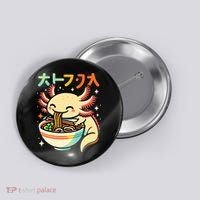 Axolotl Ramen Kawaii Neko Japanese Noodles Aesthetic Button thumb 0