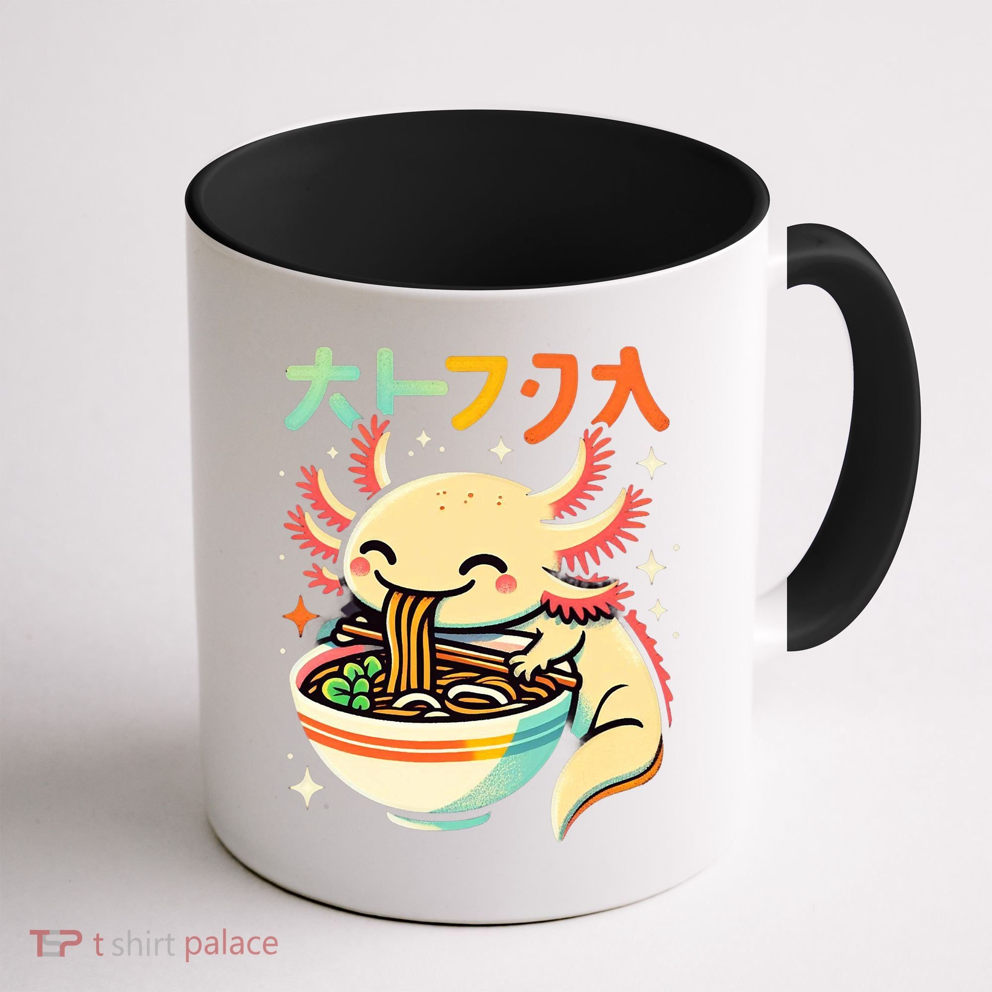 Axolotl Ramen Kawaii Neko Japanese Noodles Aesthetic Coffee Mug