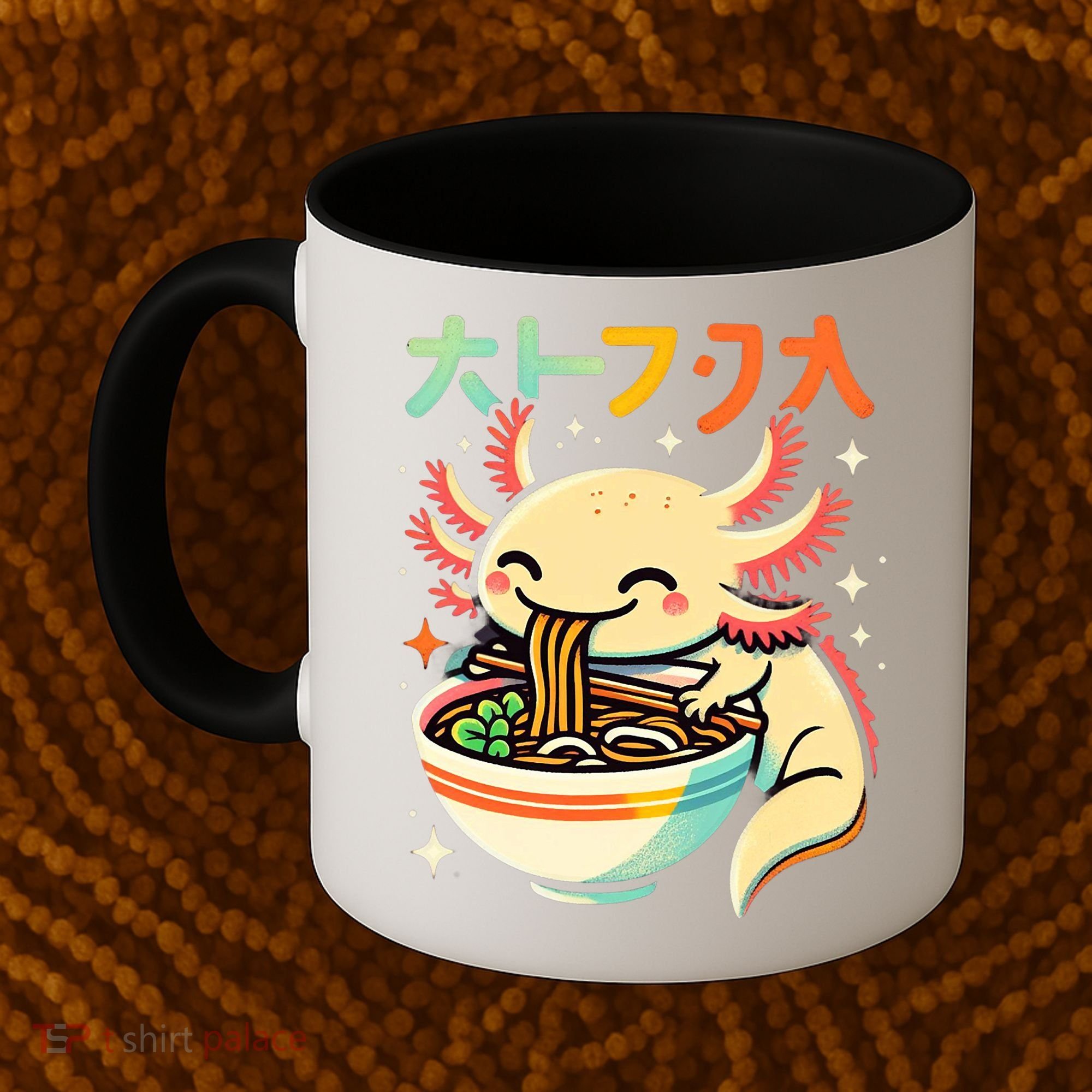 Axolotl Ramen Kawaii Neko Japanese Noodles Aesthetic Coffee Mug