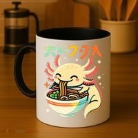 Axolotl Ramen Kawaii Neko Japanese Noodles Aesthetic Coffee Mug thumb 4
