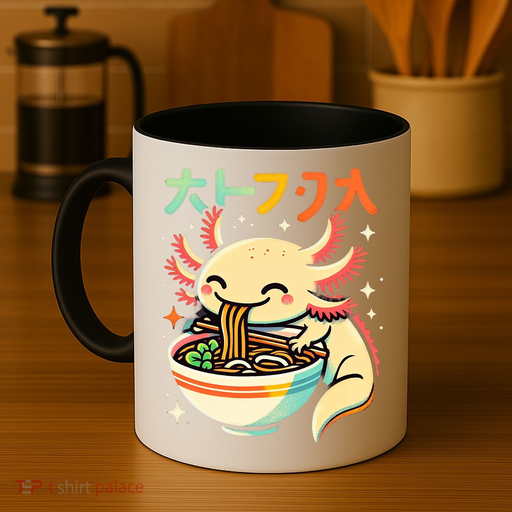 Axolotl Ramen Kawaii Neko Japanese Noodles Aesthetic Coffee Mug
