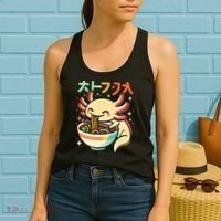 Axolotl Ramen Kawaii Neko Japanese Noodles Aesthetic Women's Tank Top thumb 2