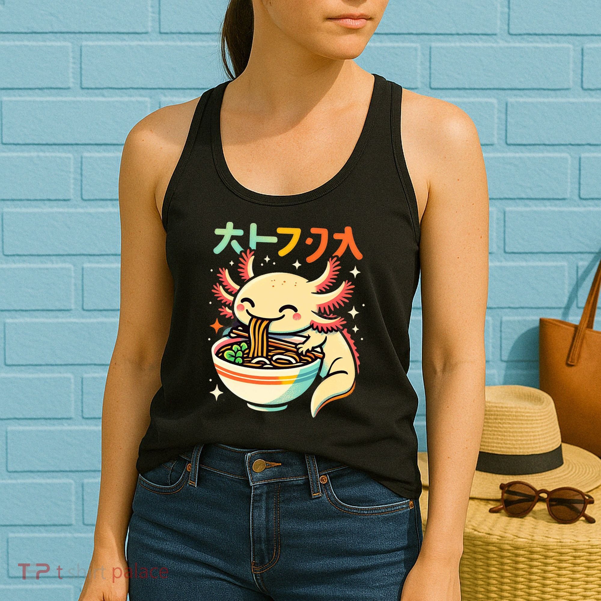 Axolotl Ramen Kawaii Neko Japanese Noodles Aesthetic Women's Tank Top