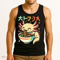 Axolotl Ramen Kawaii Neko Japanese Noodles Aesthetic Tank Top thumb 3
