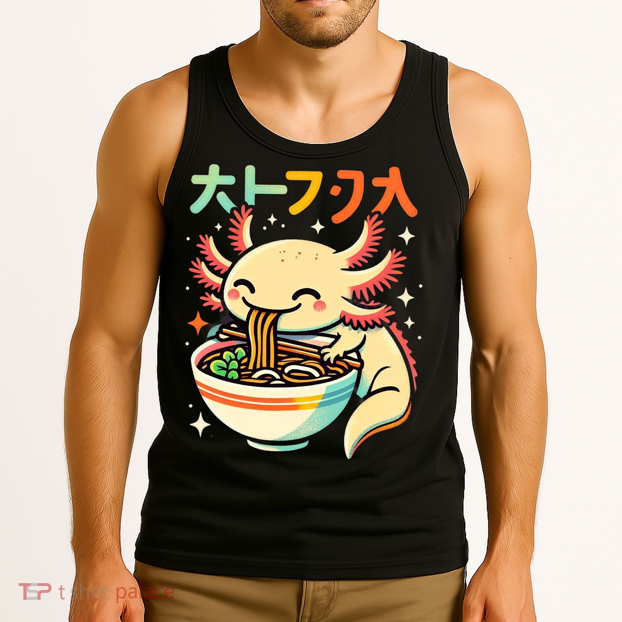 Axolotl Ramen Kawaii Neko Japanese Noodles Aesthetic Tank Top