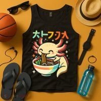 Axolotl Ramen Kawaii Neko Japanese Noodles Aesthetic Tank Top thumb 4