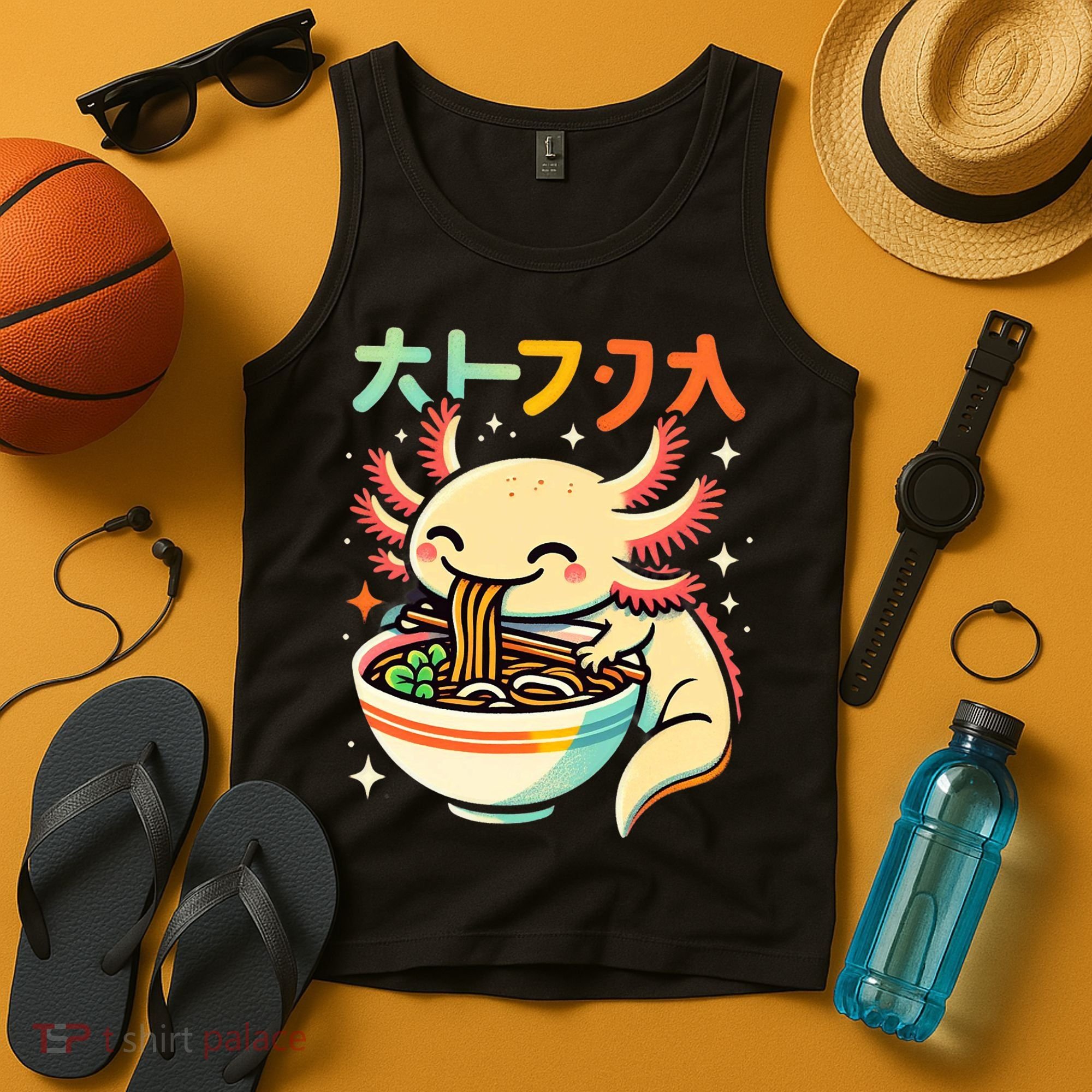 Axolotl Ramen Kawaii Neko Japanese Noodles Aesthetic Tank Top