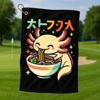 Axolotl Ramen Kawaii Neko Japanese Noodles Aesthetic Golf Towel thumb 1