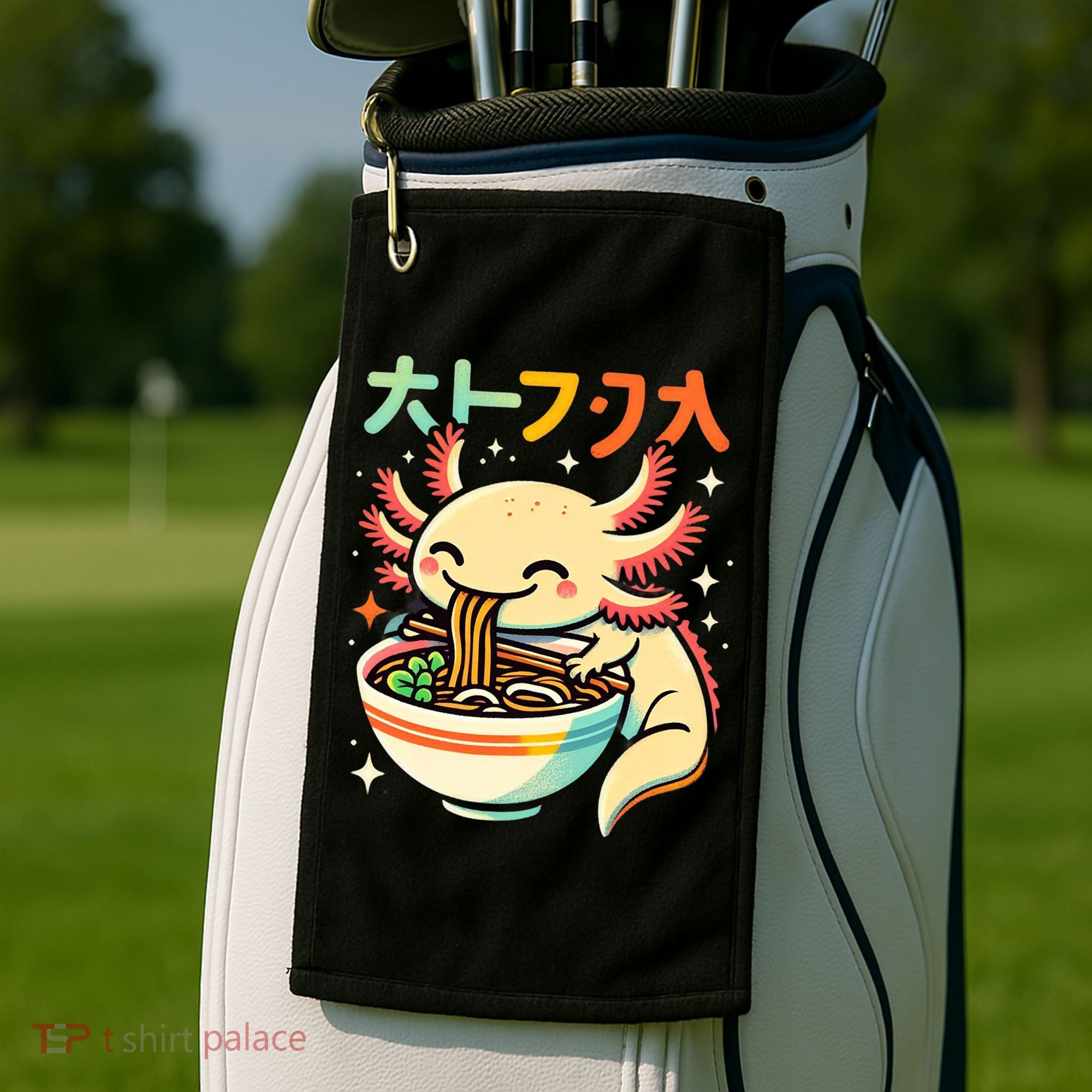 Axolotl Ramen Kawaii Neko Japanese Noodles Aesthetic Golf Towel