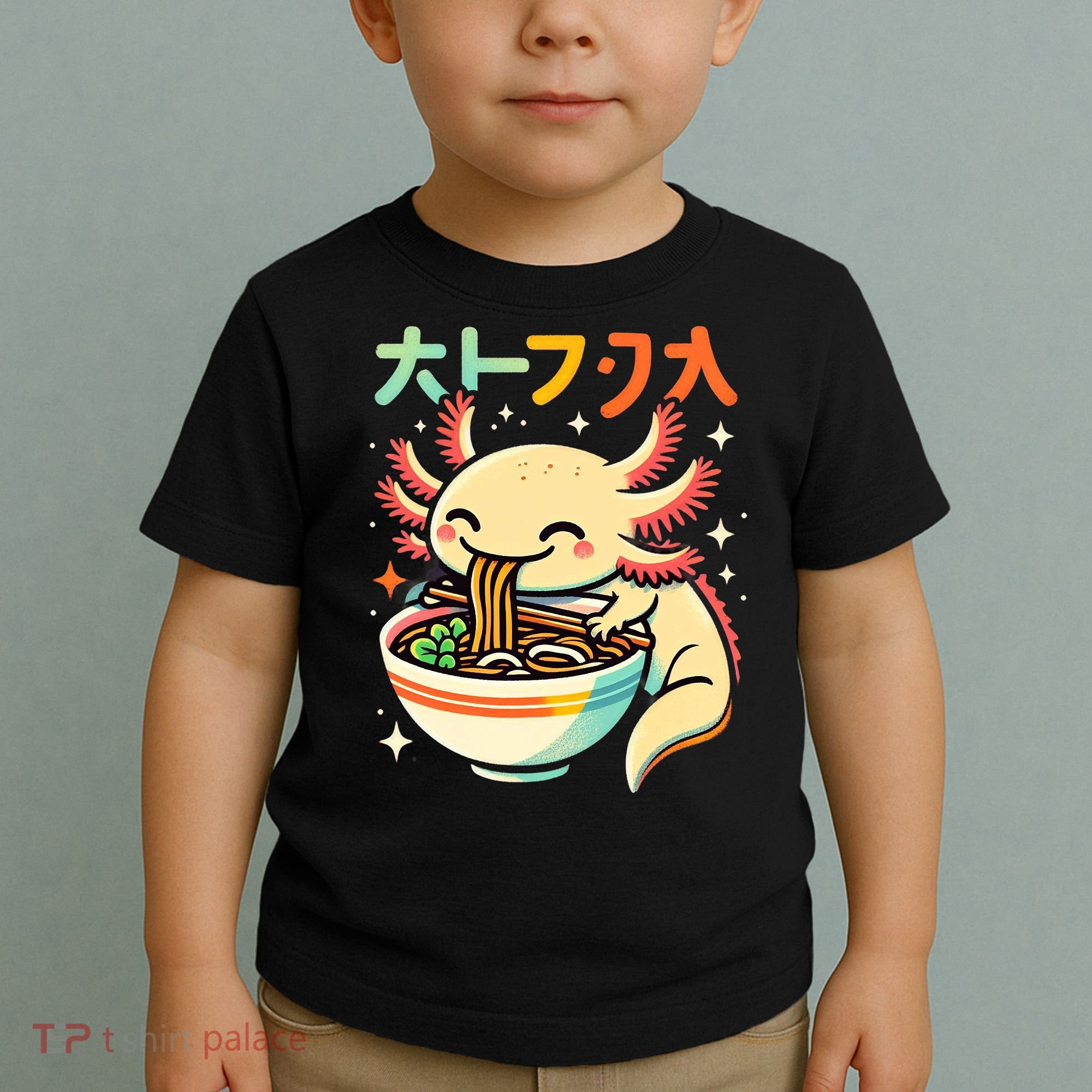 Axolotl Ramen Kawaii Neko Japanese Noodles Aesthetic Toddler T-Shirt