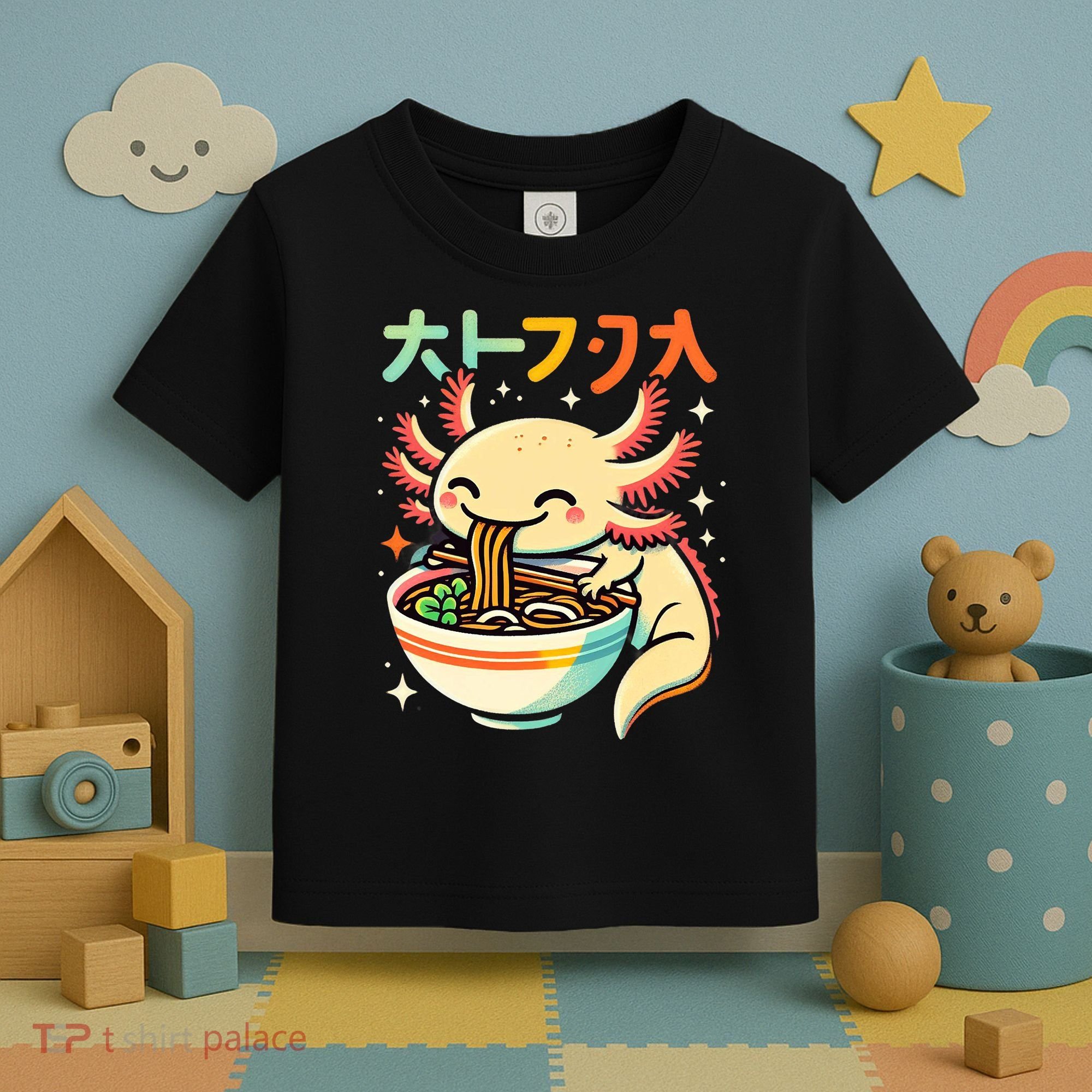 Axolotl Ramen Kawaii Neko Japanese Noodles Aesthetic Toddler T-Shirt