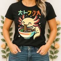 Axolotl Ramen Kawaii Neko Japanese Noodles Aesthetic Women's T-Shirt thumb 2