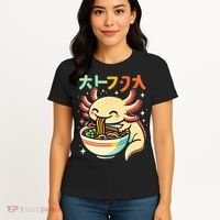 Axolotl Ramen Kawaii Neko Japanese Noodles Aesthetic Women's T-Shirt thumb 4
