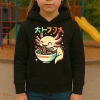Axolotl Ramen Kawaii Neko Japanese Noodles Aesthetic Kids Hoodie thumb 3