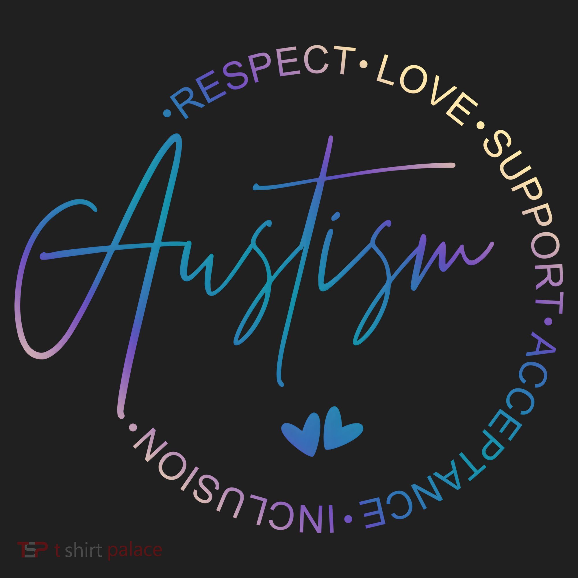 Autism Respect Love Support Acceptance Golf Towel