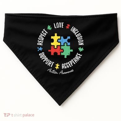 Autism Respect Love Support Autism Awareness USA-Made Doggie Bandana