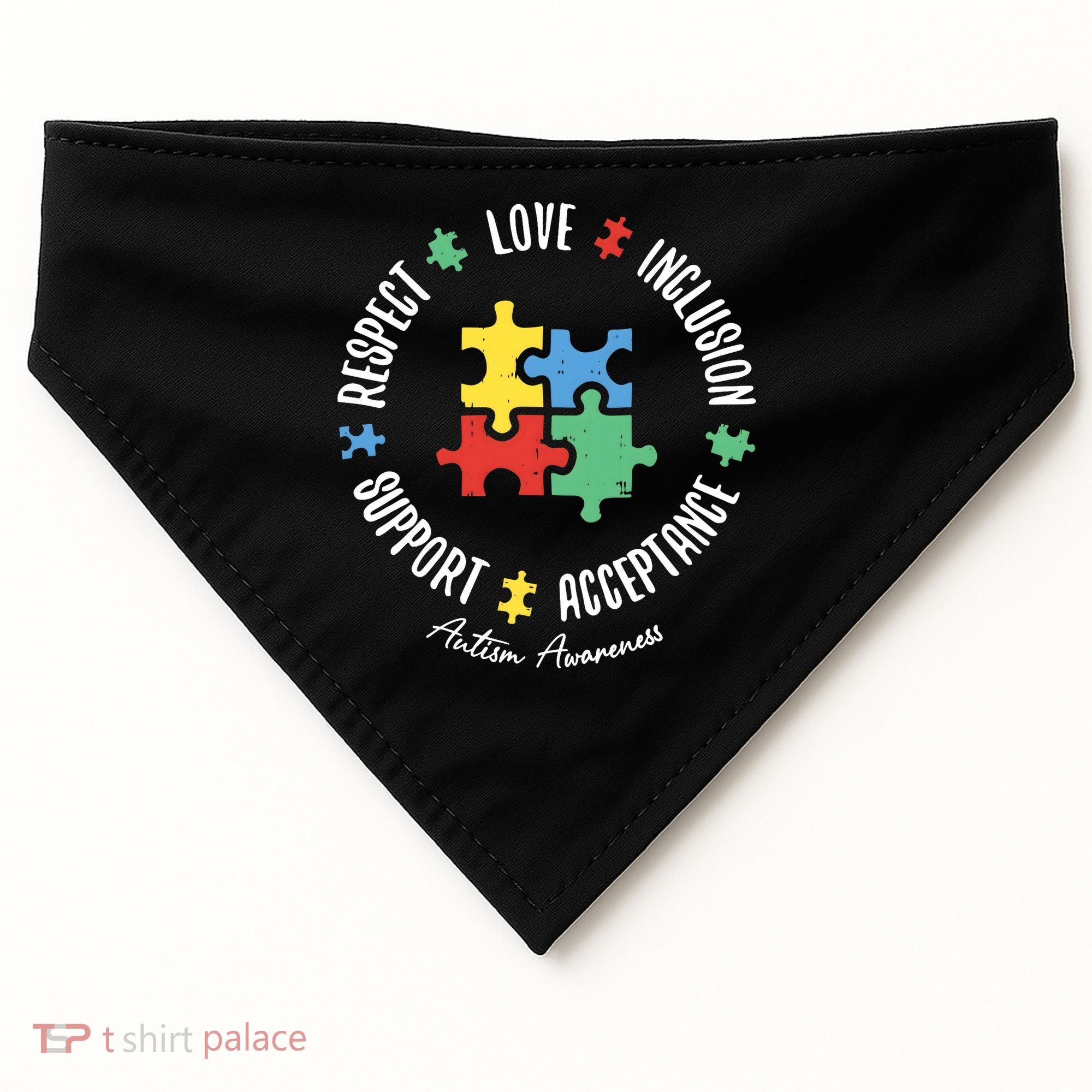 Autism Respect Love Support Autism Awareness USA-Made Doggie Bandana