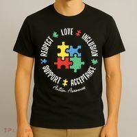 Autism Respect Love Support Autism Awareness T-Shirt thumb 3