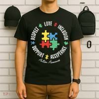 Autism Respect Love Support Autism Awareness T-Shirt thumb 6