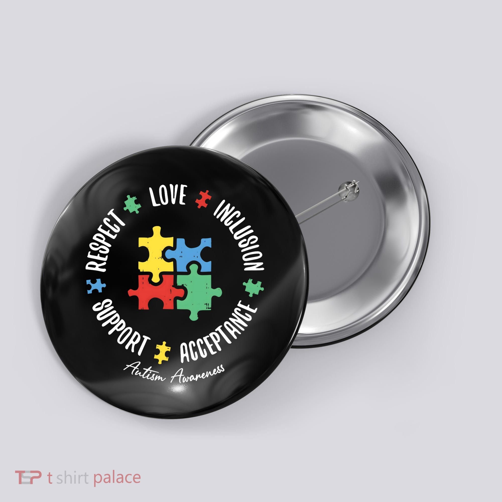 Autism Respect Love Support Autism Awareness Button