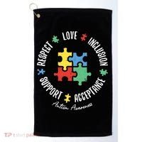 Autism Respect Love Support Autism Awareness Golf Towel thumb 0