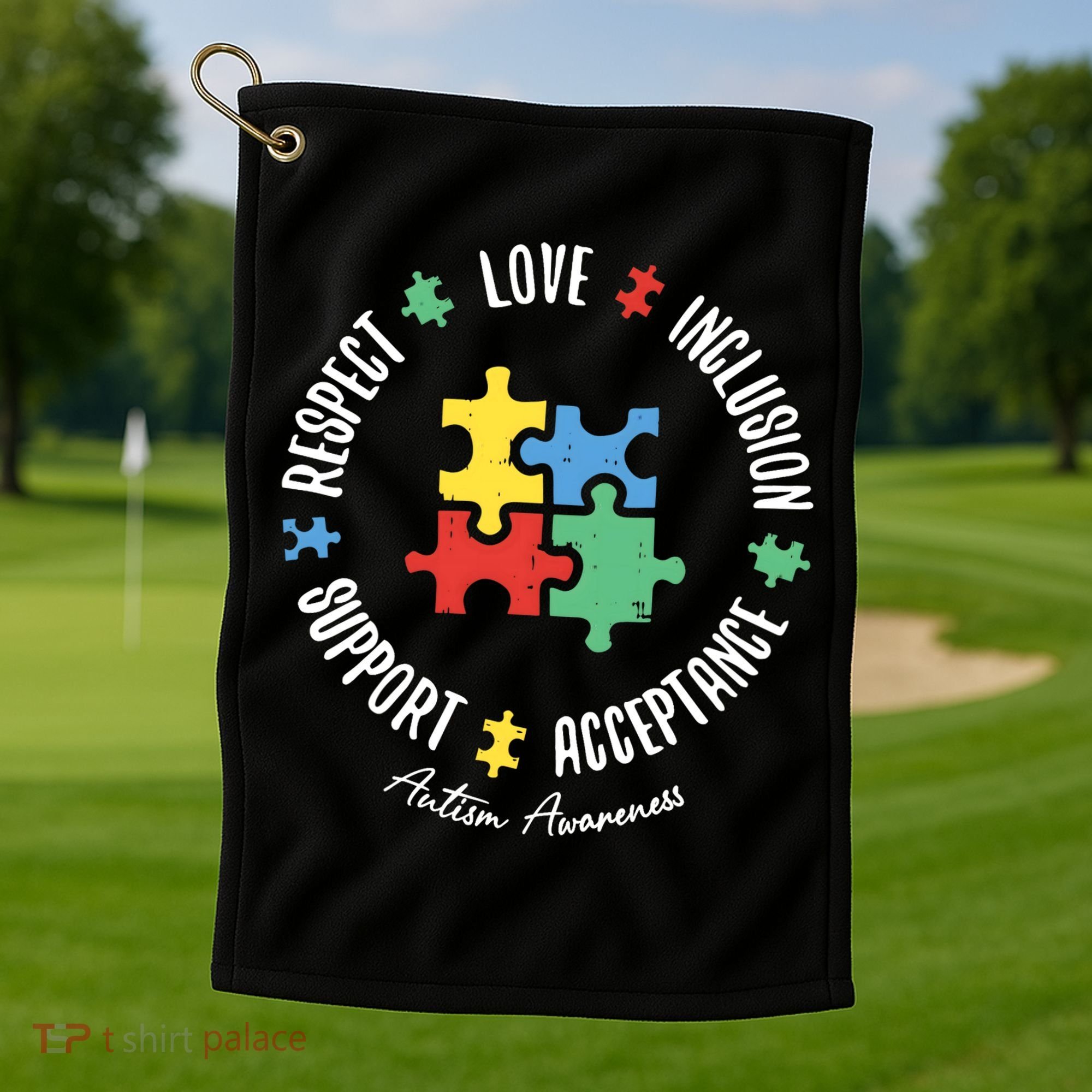 Autism Respect Love Support Autism Awareness Golf Towel