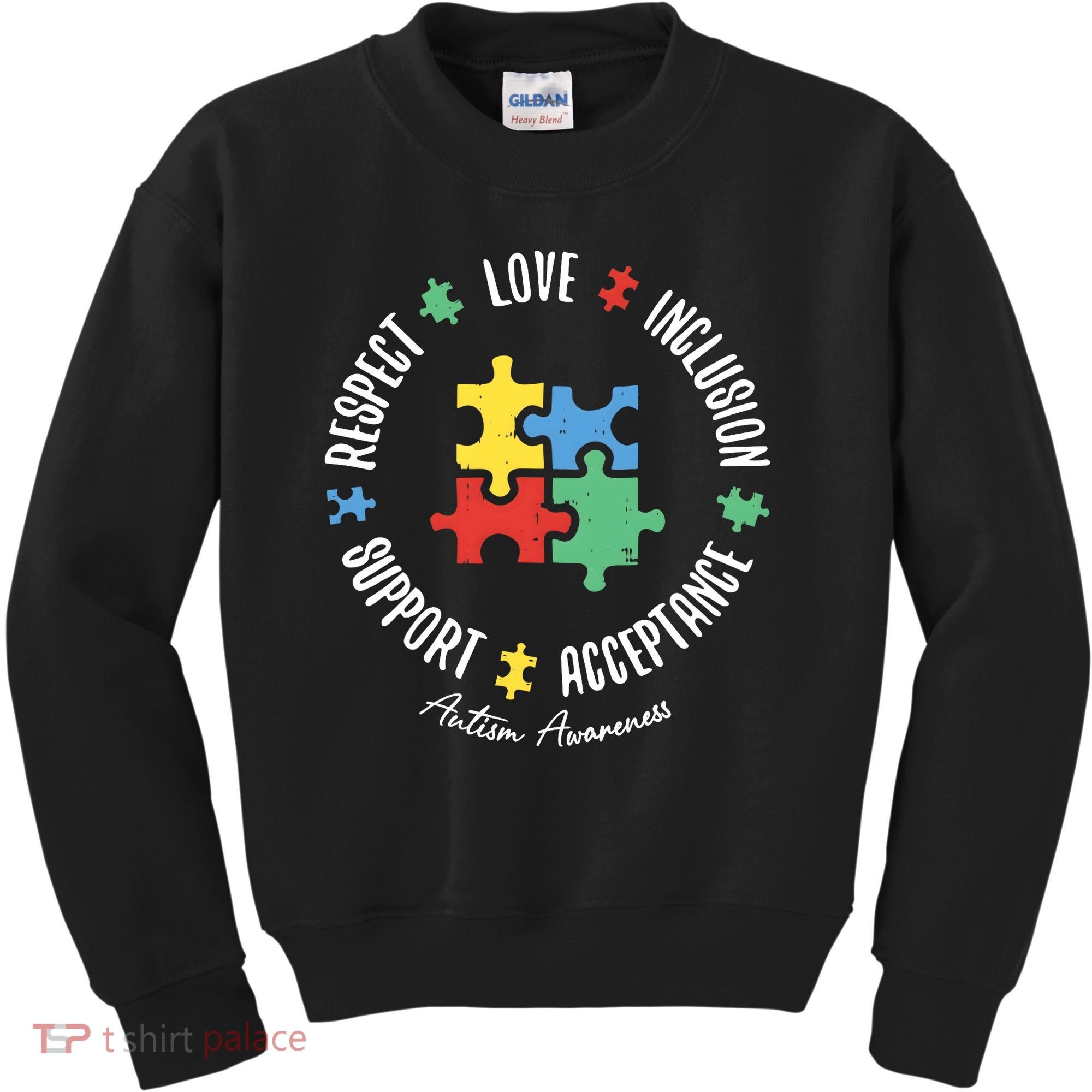 Autism Respect Love Support Autism Awareness Kids Sweatshirt