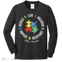 Autism Respect Love Support Autism Awareness Kids Long Sleeve Shirt thumb 0