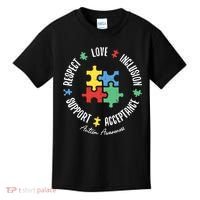 Autism Respect Love Support Autism Awareness Kids T-Shirt thumb 0
