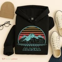 Alaska Retro Mountain Hiking 80s Style Hoodie thumb 4