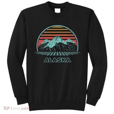 Alaska Retro Mountain Hiking 80s Style Sweatshirt