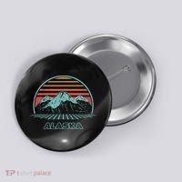 Alaska Retro Mountain Hiking 80s Style Button thumb 0