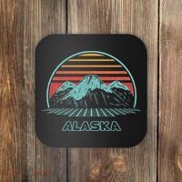 Alaska Retro Mountain Hiking 80s Style Coaster thumb 0