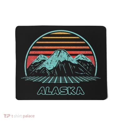 Alaska Retro Mountain Hiking 80s Style Mousepad