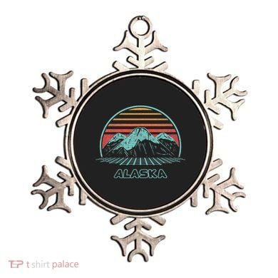 Alaska Retro Mountain Hiking 80s Style Ornament