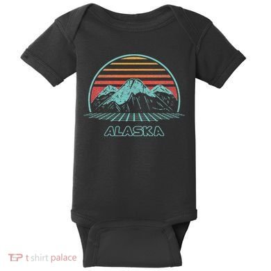 Alaska Retro Mountain Hiking 80s Style Baby Bodysuit