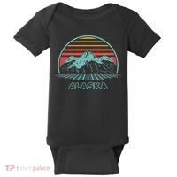 Alaska Retro Mountain Hiking 80s Style Baby Bodysuit thumb 0