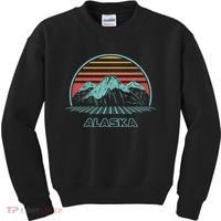 Alaska Retro Mountain Hiking 80s Style Kids Sweatshirt thumb 0