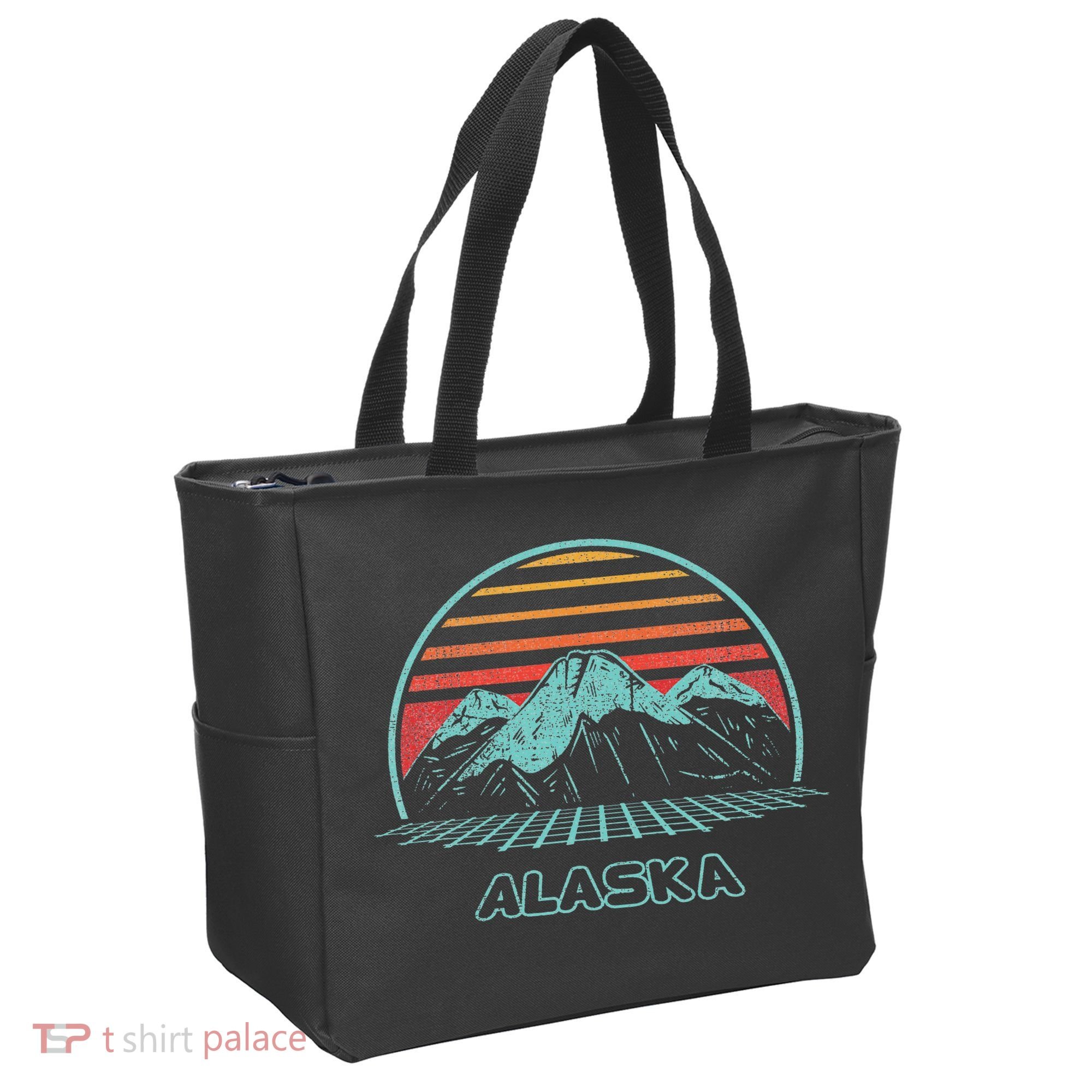 Alaska Retro Mountain Hiking 80s Style Tote Bag