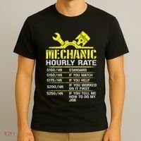 Auto Repair Mechanic Labor Rates Funny Mechanic Hourly Rate T-Shirt thumb 3