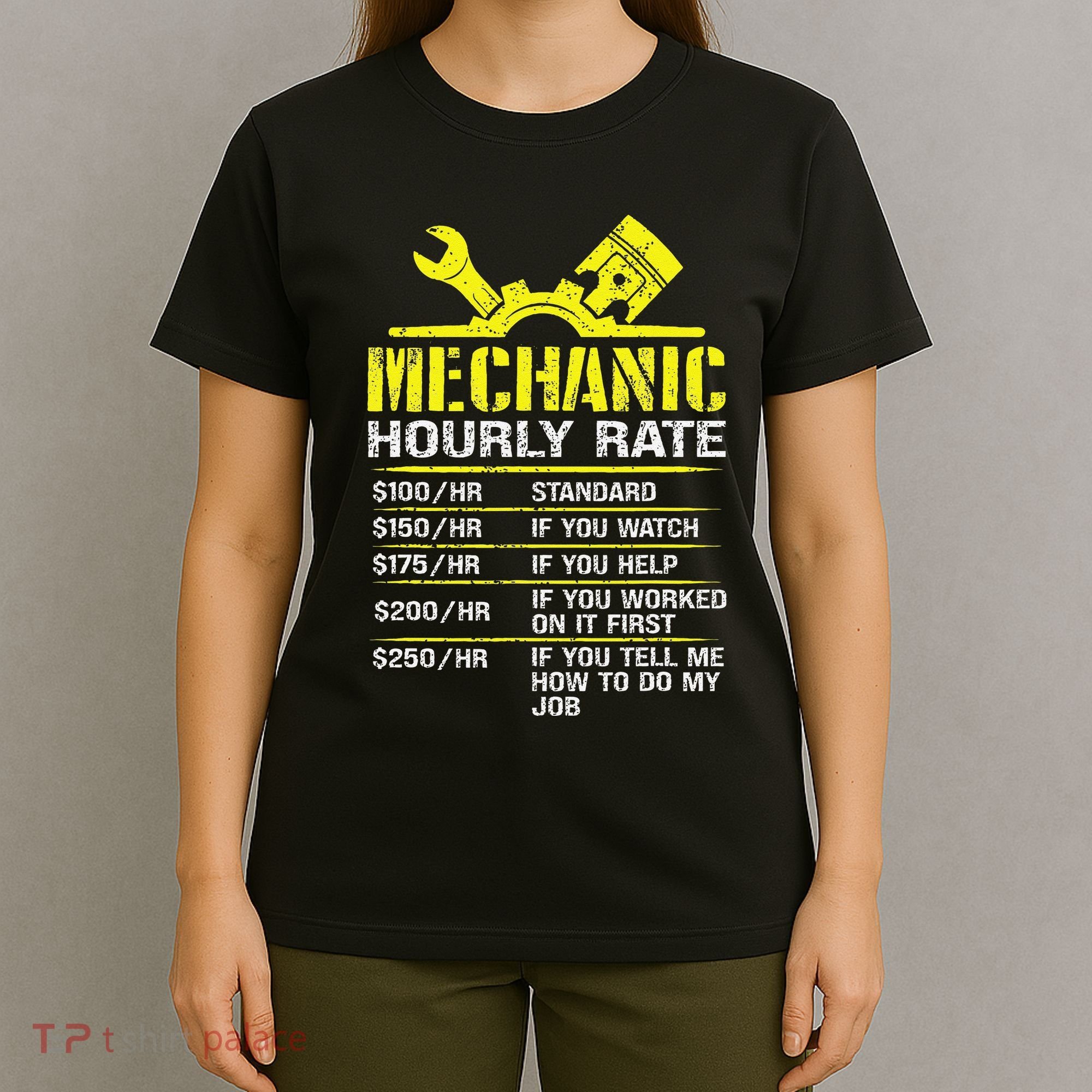 Auto Repair Mechanic Labor Rates Funny Mechanic Hourly Rate T-Shirt