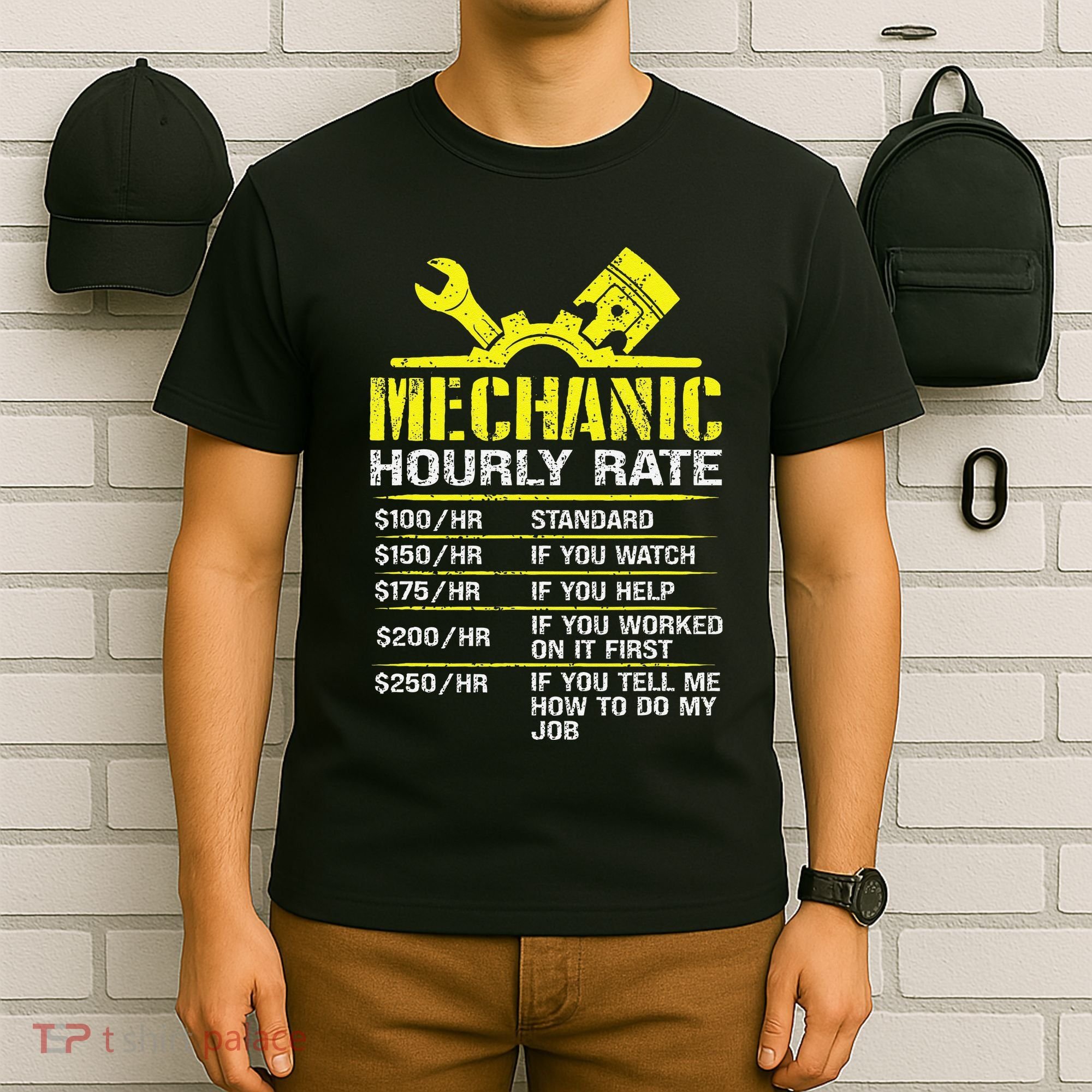 Auto Repair Mechanic Labor Rates Funny Mechanic Hourly Rate T-Shirt