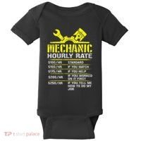 Auto Repair Mechanic Labor Rates Funny Mechanic Hourly Rate Baby Bodysuit thumb 0
