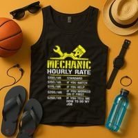 Auto Repair Mechanic Labor Rates Funny Mechanic Hourly Rate Tank Top thumb 4