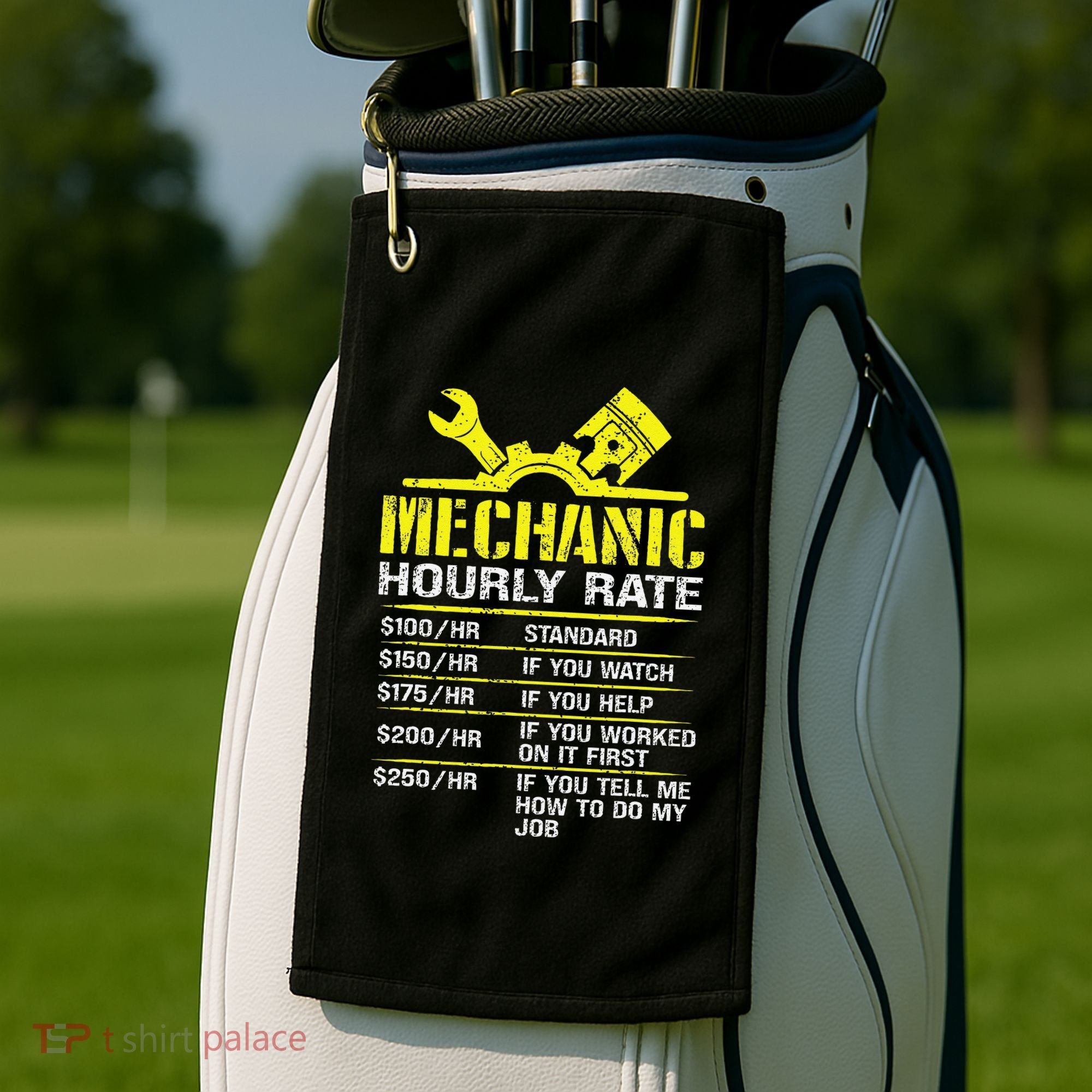 Auto Repair Mechanic Labor Rates Funny Mechanic Hourly Rate Golf Towel