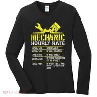 Auto Repair Mechanic Labor Rates Funny Mechanic Hourly Rate Women's Long Sleeve Shirt thumb 0
