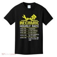Auto Repair Mechanic Labor Rates Funny Mechanic Hourly Rate Kids T-Shirt thumb 0