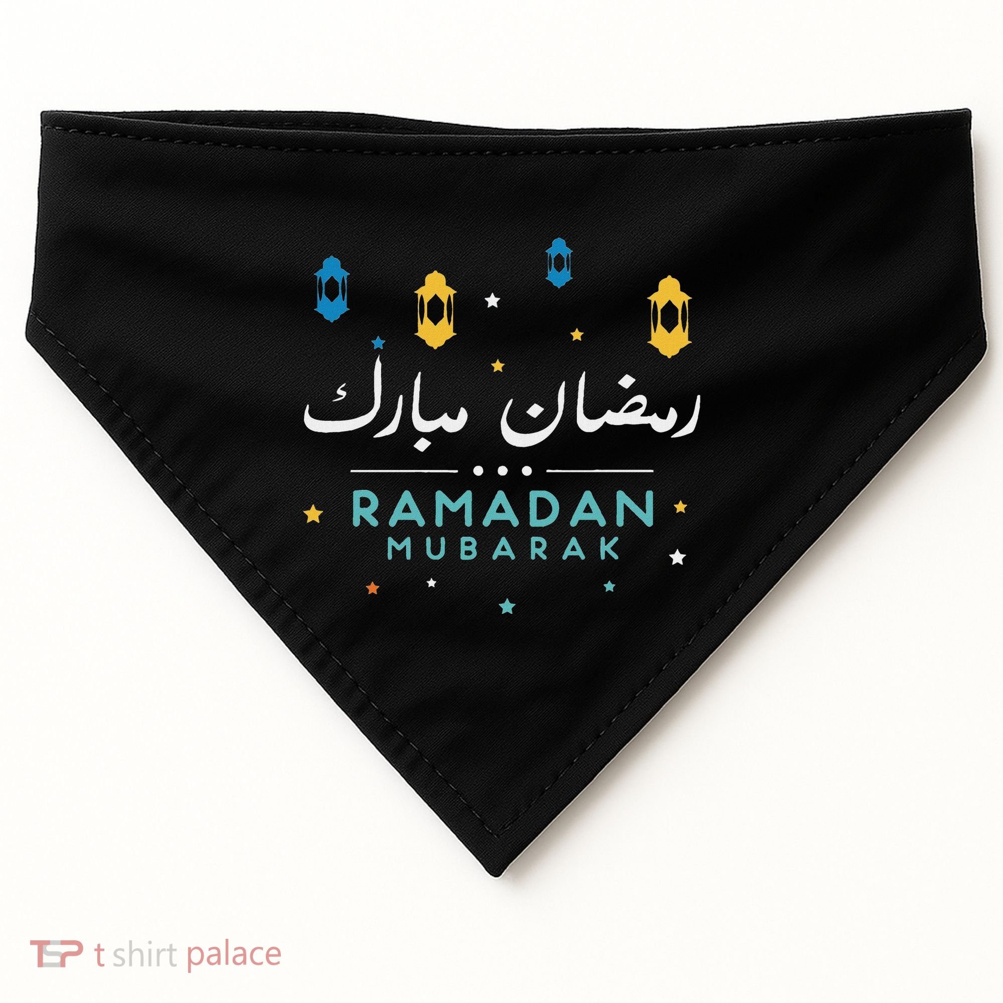 Arabic Ramadan Mubarak Decoration Graphic Gift USA-Made Doggie Bandana